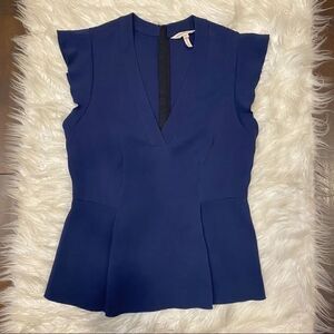 Rebecca Taylor Flutter-sleeve V-neck Blouse